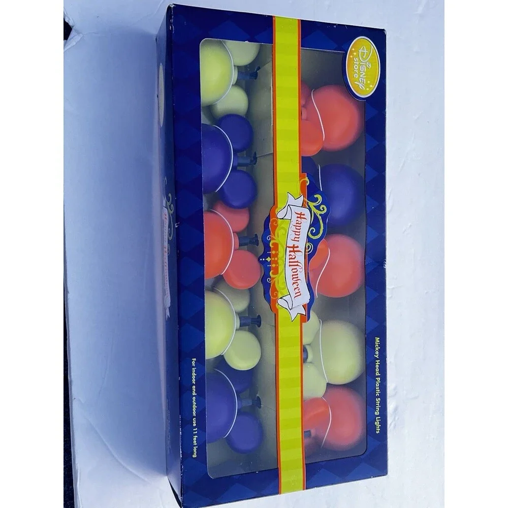 Disney Store Mickey Head Halloween String Lights Y2K NIB 11 Ft
